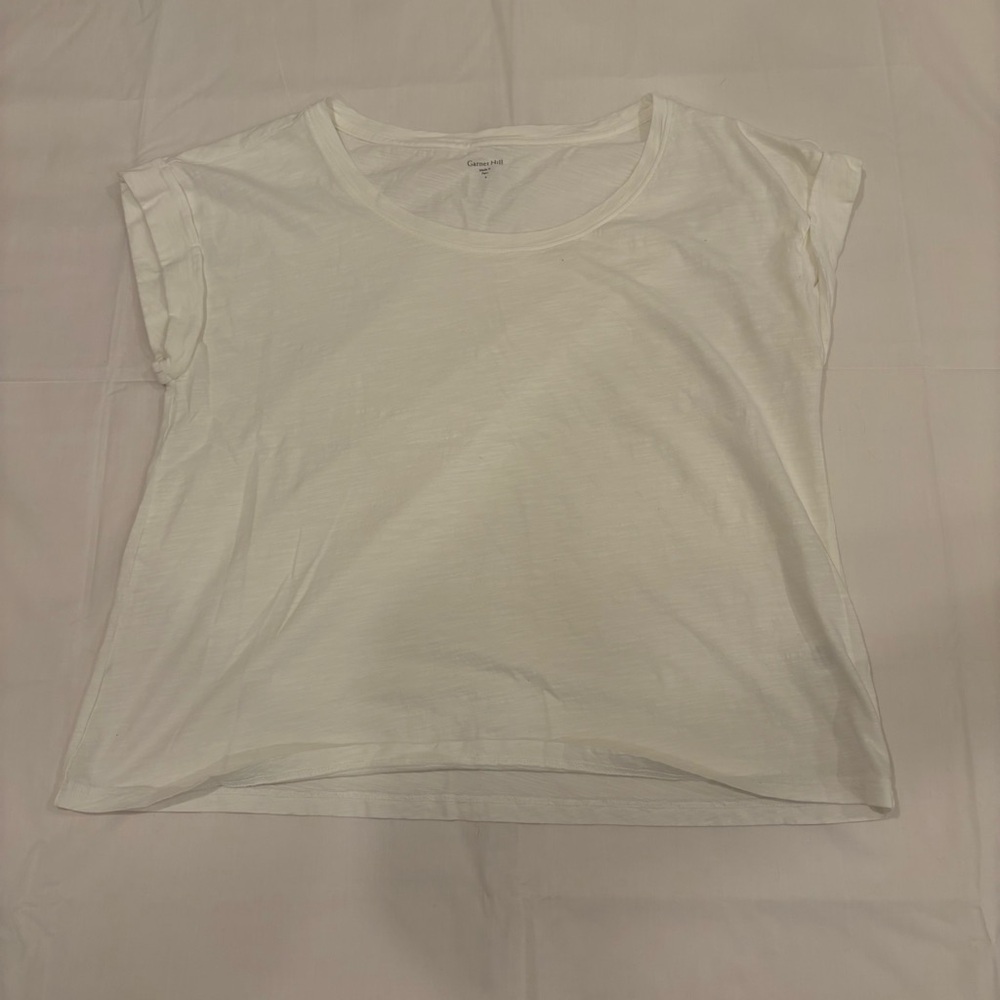 Garnet Hill White Boxy Relaxed T-Shirt